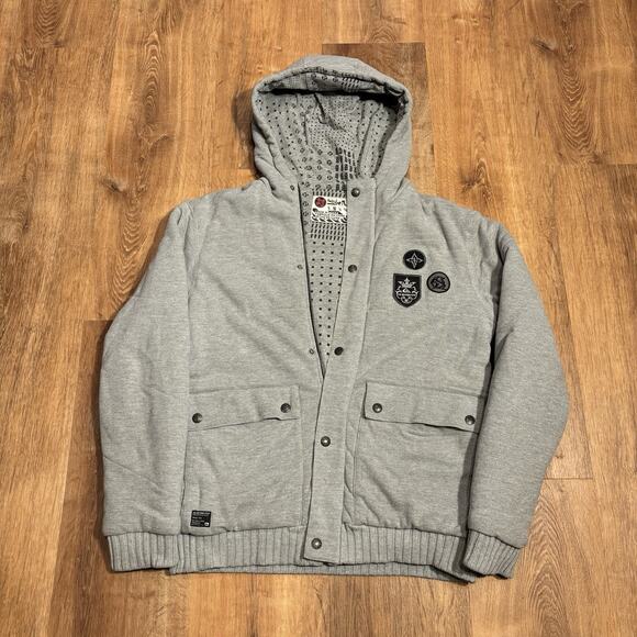 Vintage Quiksilver Hoodie Sweatshirt Jacket y2k Surf Skate Mens M Full Zip Lined - Picture 1 of 7